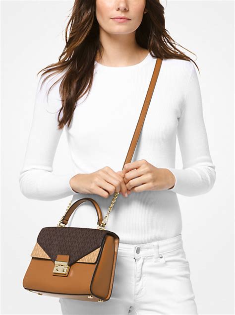 Sloan Medium Logo and Leather Satchel 